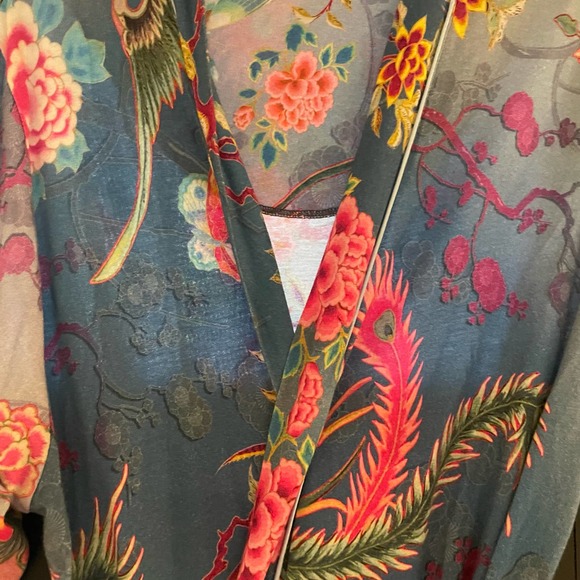 Johnny Was Multicolor Floral Nova Phoenix Robe Size L - Picture 7 of 7